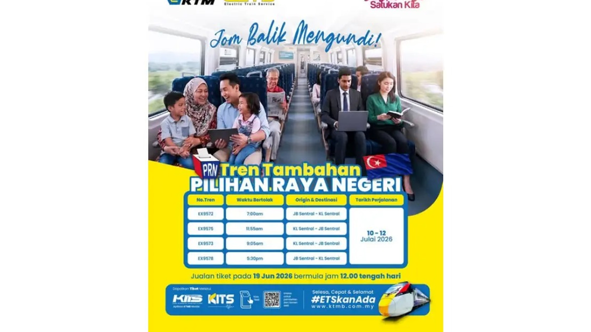 KTMB Lays On Extra ETS Trains for Johor Voters Heading Home to Cast Ballots