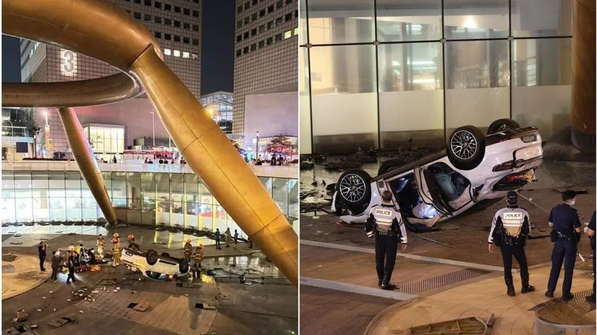 Singapore man jailed for drink-driving luxury car into iconic fountain