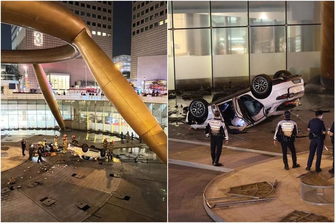 Singapore man jailed for drink-driving luxury car into iconic fountain
