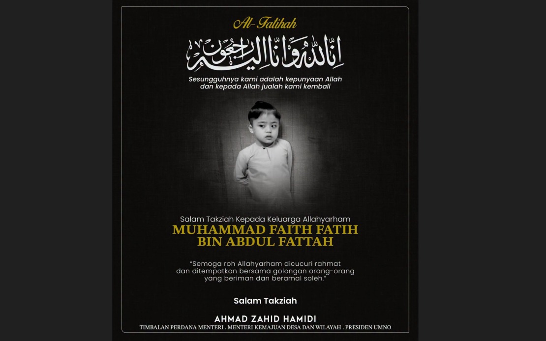 DPM Zahid Offers Condolences for Autistic Child Found Dead in Perak