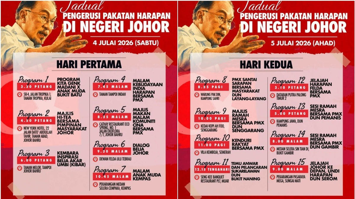 Anwar Ibrahim Launches Intensive Johor Campaign with 15 Weekend Events