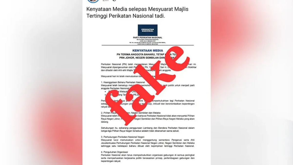 Perikatan Nasional Denies False Claims About State Election Boycott