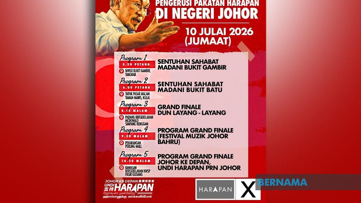 Anwar Ibrahim Launches Final Campaign Push Across Five Johor Constituencies Ahead of Saturday's Election