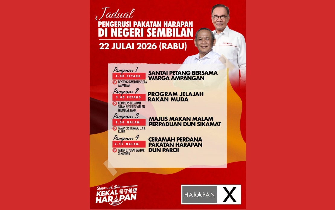 Anwar Launches Negeri Sembilan Campaign Push as PH Bids to Retain State