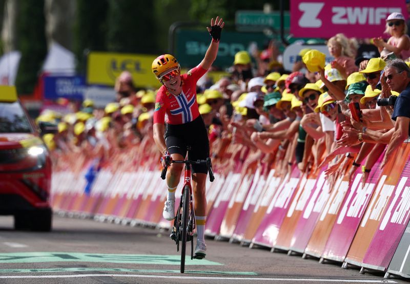 Norwegian cyclist Sigrid Haugset claims maiden Tour de France Femmes stage victory and yellow jersey