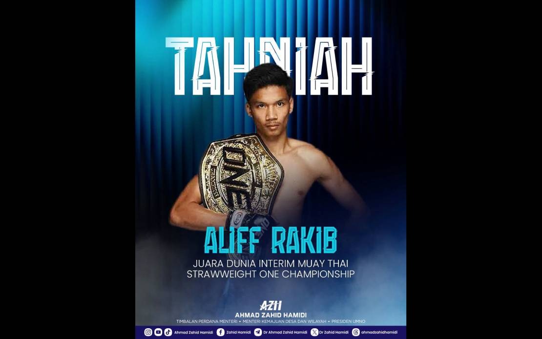 Aliff's ONE Championship Title Win Marks Historic Moment for Malaysian Sport, Says Zahid