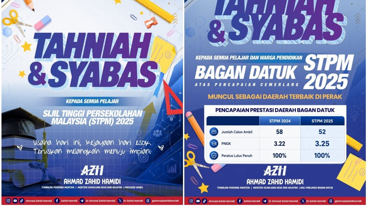 Bagan Datuk Tops Perak in STPM 2025, Deputy PM Ahmad Zahid Celebrates District Achievement