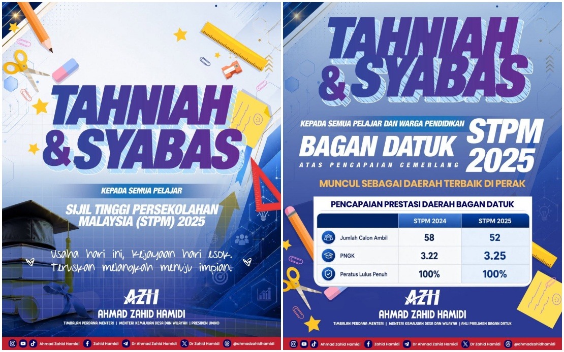 Bagan Datuk Tops Perak in STPM 2025, Deputy PM Ahmad Zahid Celebrates District Achievement